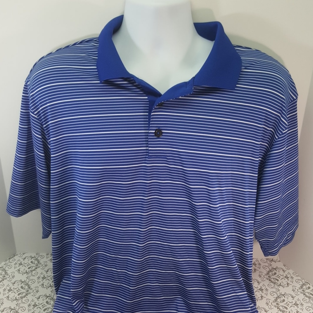 Adidas Clima-Lite Golf Shirt Blue L